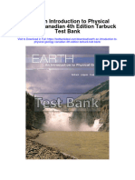 Earth An Introduction To Physical Geology Canadian 4th Edition Tarbuck Test Bank
