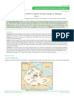 The Study On The SWOT Analysis of Solar Energy in Ethiopia