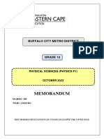 Memorandum - Physical Sciences Paper 1 GR 10 Term 4