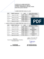 Jadwal Pas SM I - 2021-2022 - Ciracas