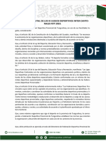 Carta Fundamental III Juegos Deportivos Inter Cantonales FDT 2023