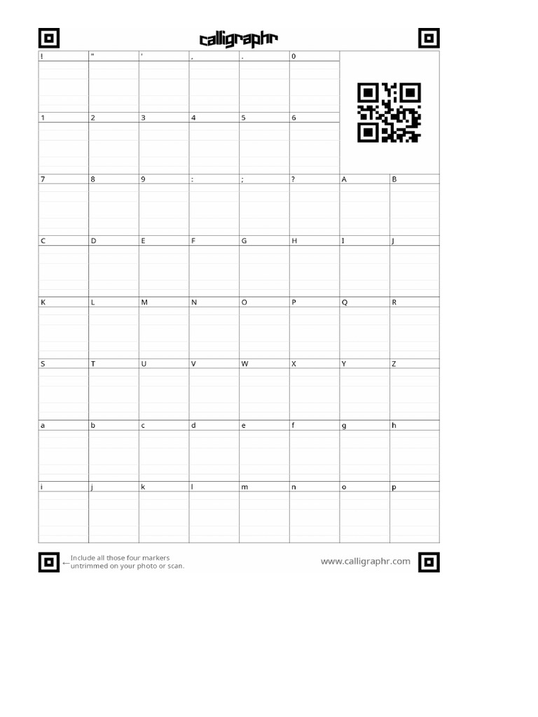 Calligraphr Template | PDF