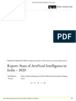 Report - State of Artificial Intelligence in India - 2020