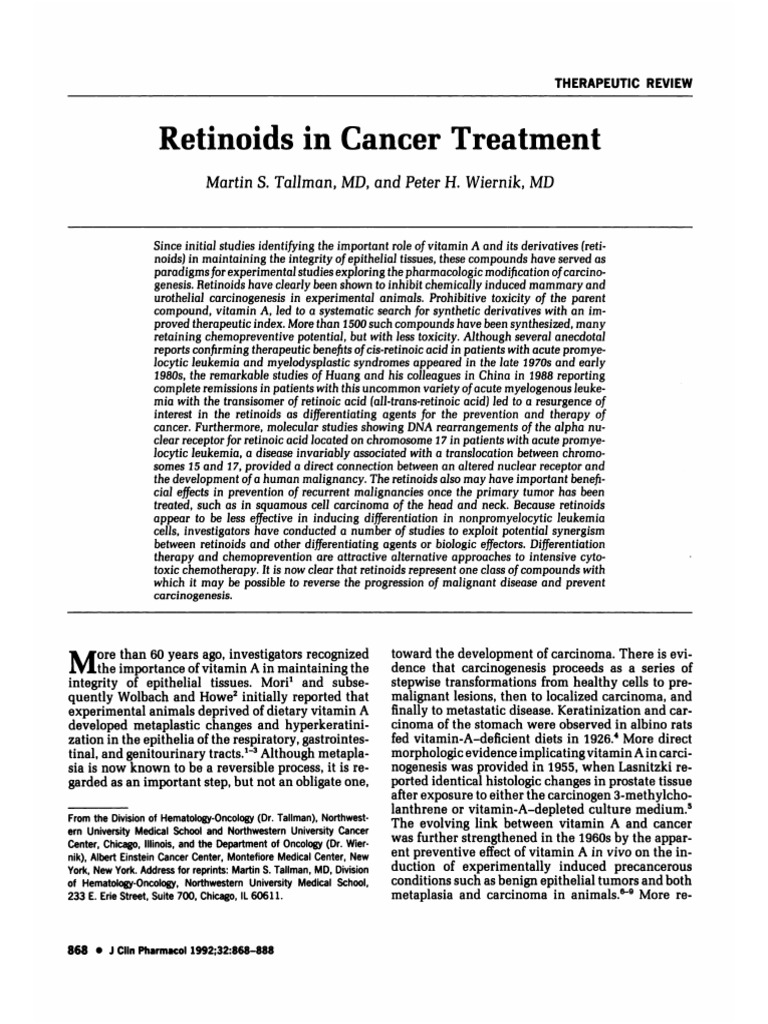 Retinol 3 PDF Cancer Chemotherapy