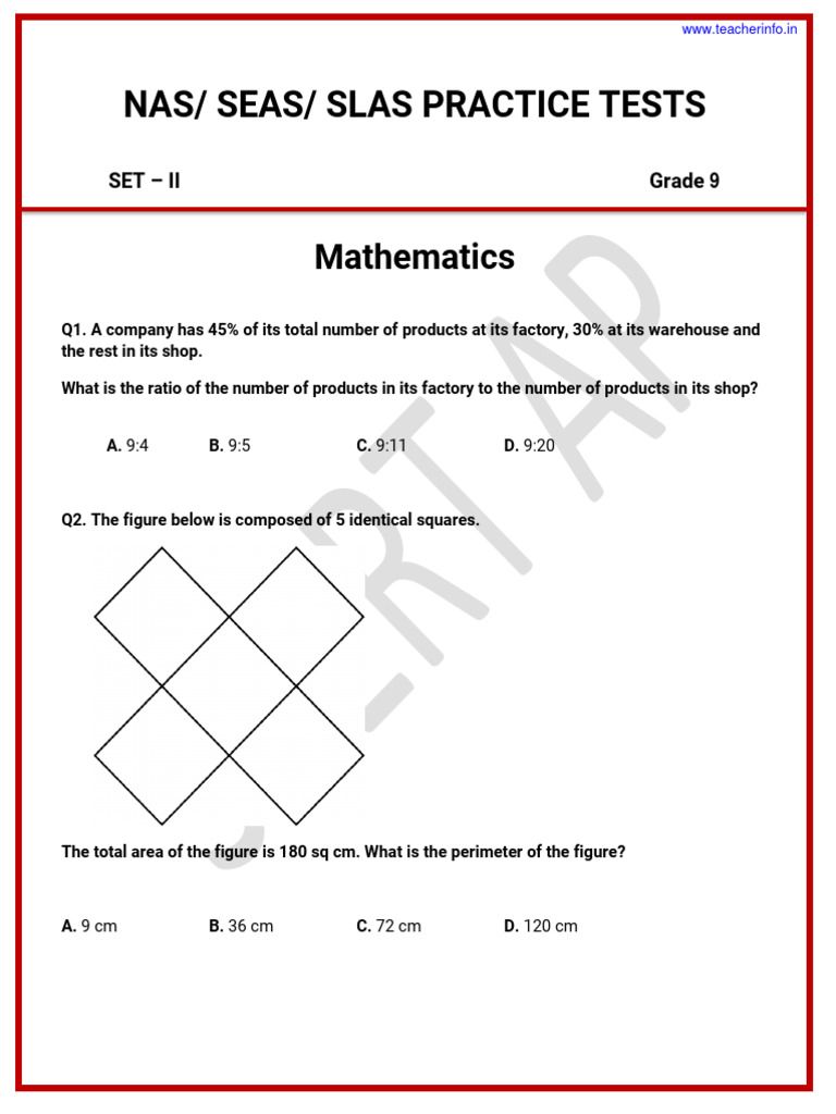 Class 9 Maths Paper PDF