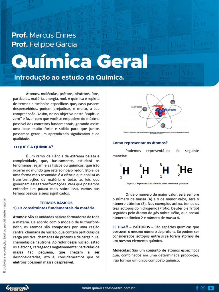 01 Apostila-Introducao-Ao-Estudo-Da-Quimica | PDF | Mol (unidade) | Química