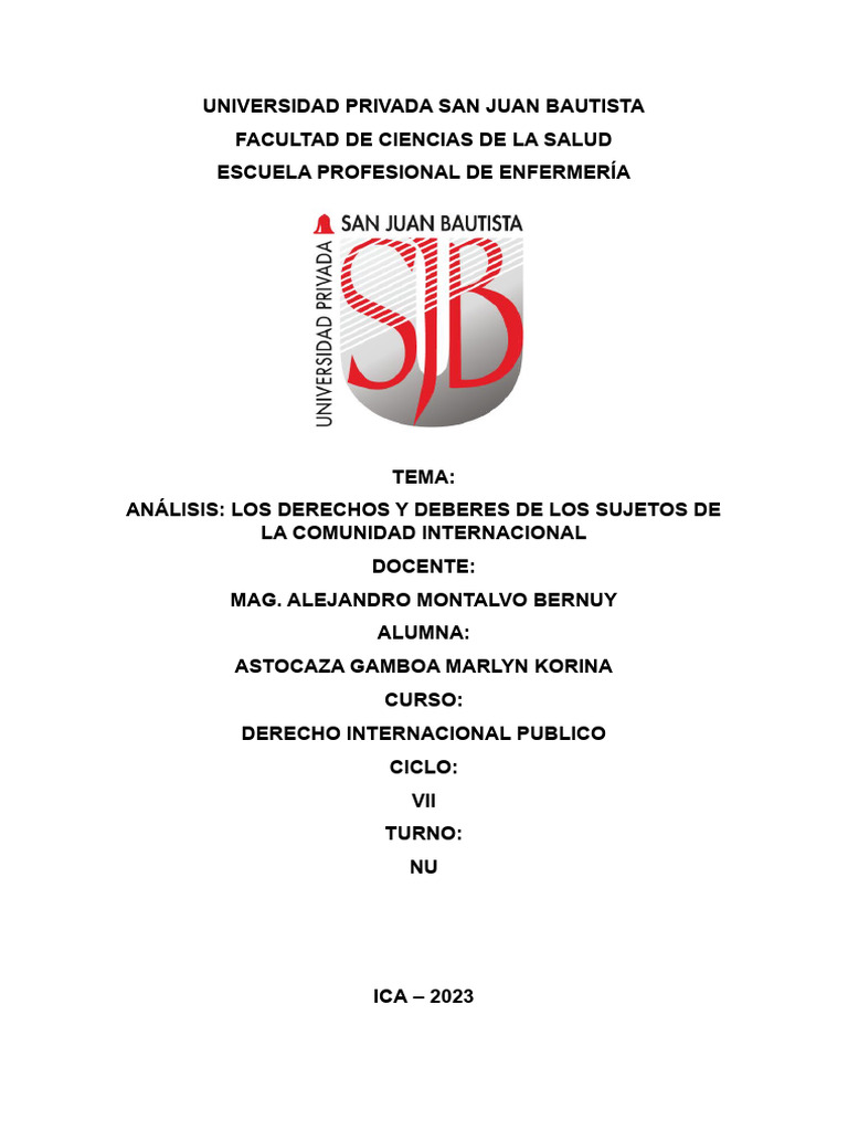 Derechos y Deberes en Derecho Internacional | PDF | Ley internacional ...