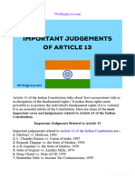 Important Judgments Related To Article 13