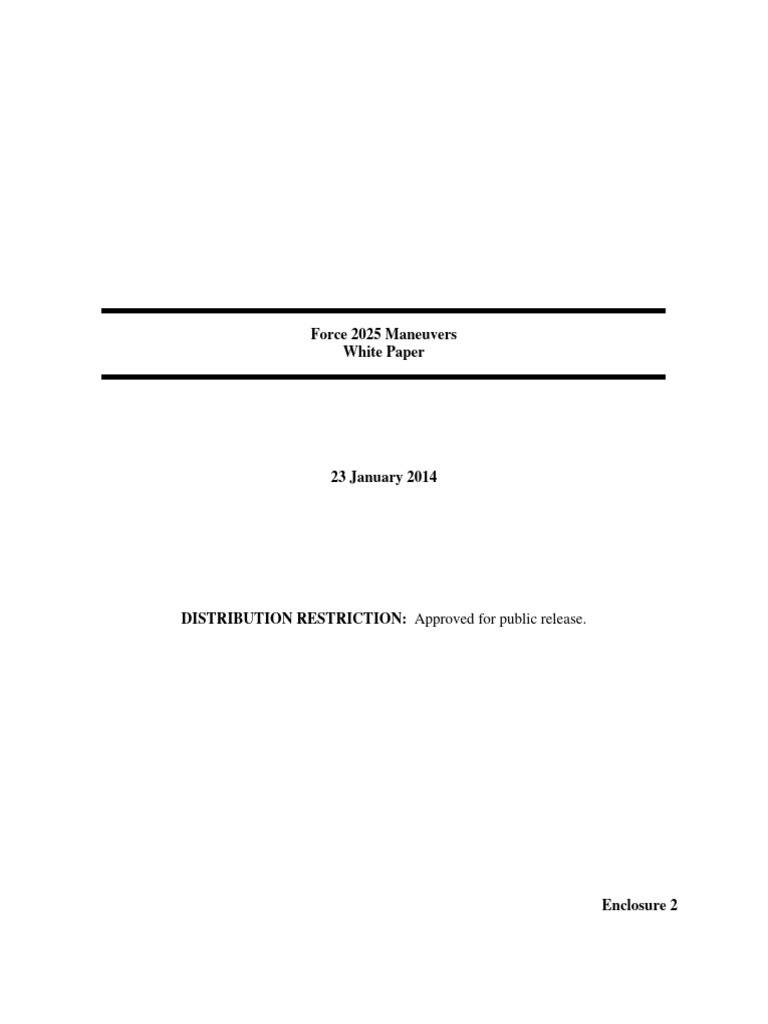 Force 2025 Maneuvers (White Paper) PDF Military Military Science