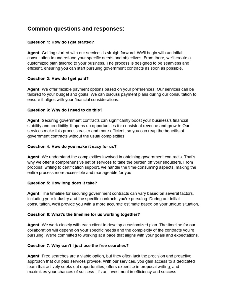 Common questions and responses pdf option finance business