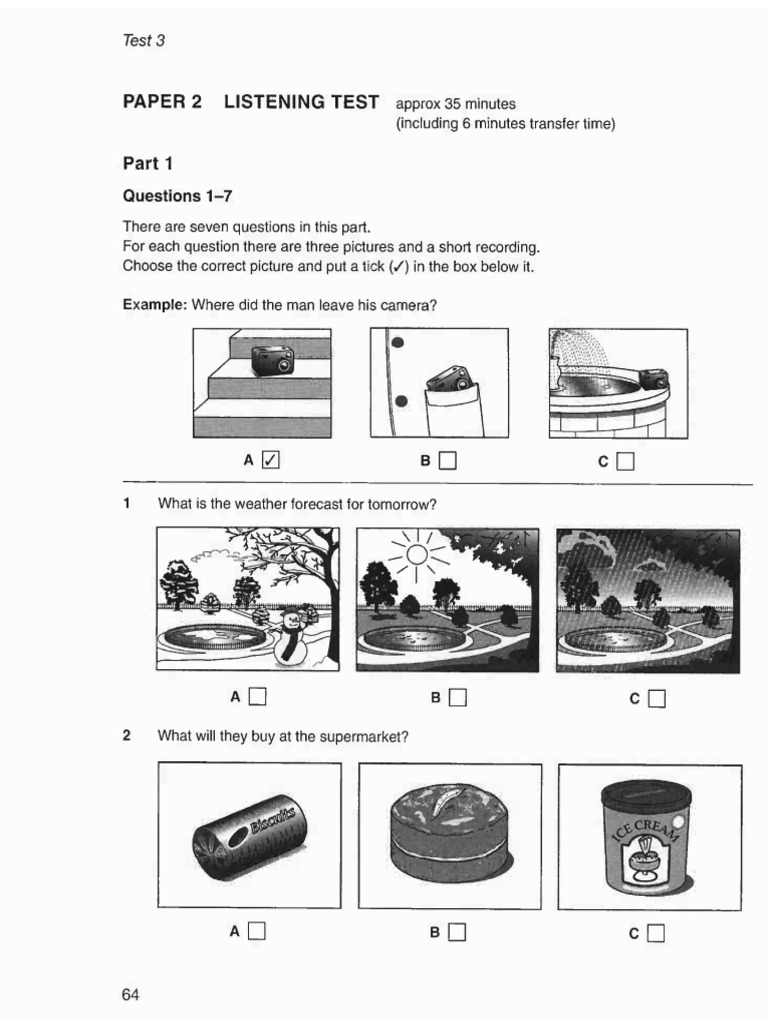 Test 3 Pet Listening Ss Pdf