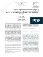 Conceptual, Psychometric, Methodological and Value Problems in ACT