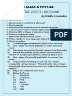 ICSE CLASS X PHYSICS PRACTISE SHEET 7sound