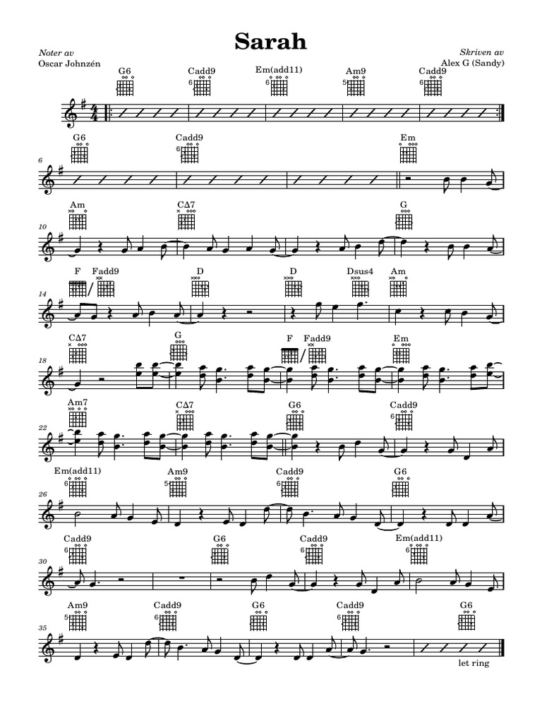 Alex G Sarah (Excerpt) PDF