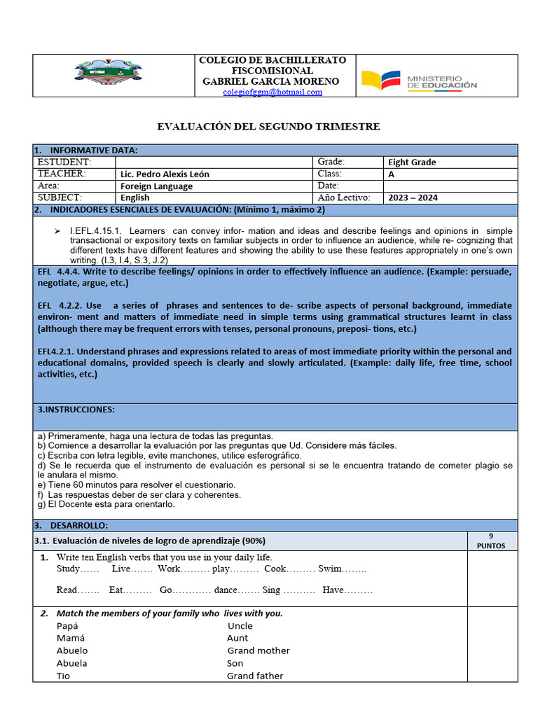 English Lesson Plan for Eighth Grade | PDF | Languages | Foreign ...