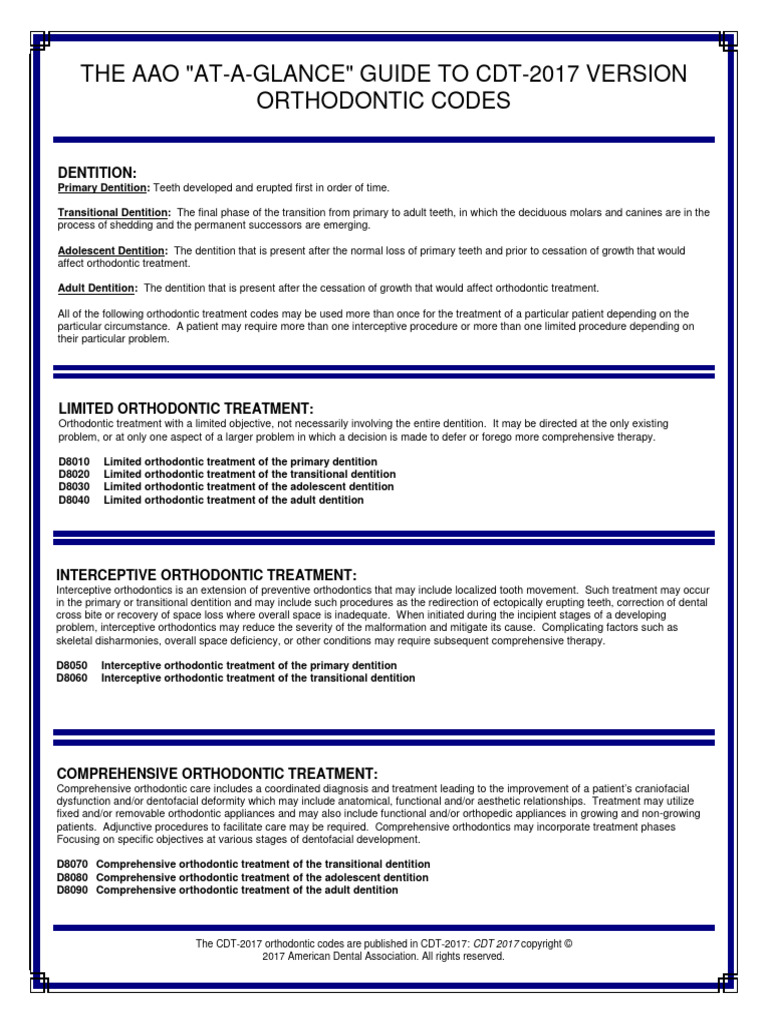 Orthodontic CDT PDF Orthodontics Periodontology
