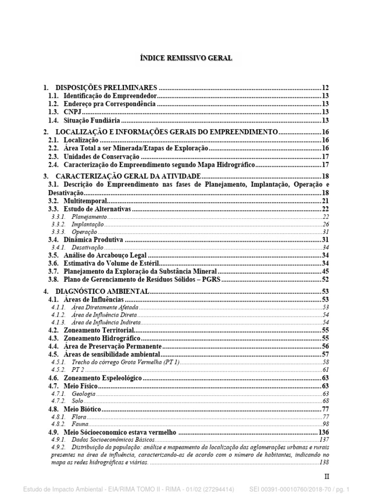 Estudo de Impacto Ambiental: EIA/RIMA II | PDF | Geociências