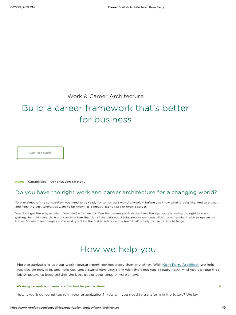 Career & Work Architecture - Korn Ferry | Download Free PDF ...