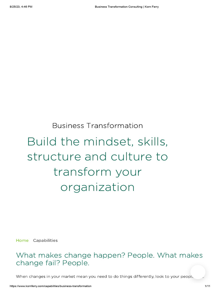 Business Transformation Consulting - Korn Ferry | PDF | Business ...