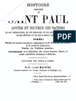 Histoire Complete de Saint Paul Apotre Et Docteur Des Nations
