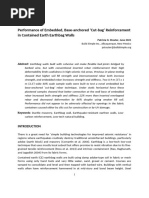 Performance of Embedded Base-Anchored Cut-Bag Reinforcement in Contained Earth Earthbag Walls