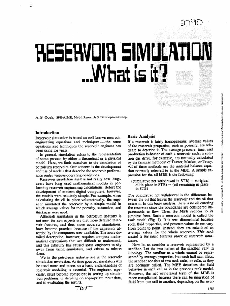 Reservoir Simulation Techniques Explained | PDF | Petroleum Reservoir ...