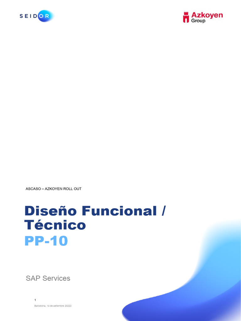 Diseño Funcional y Técnico SAP AZAC | PDF | Ingeniería Informática ...