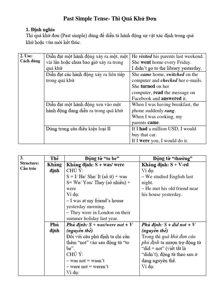 Past simple pdf