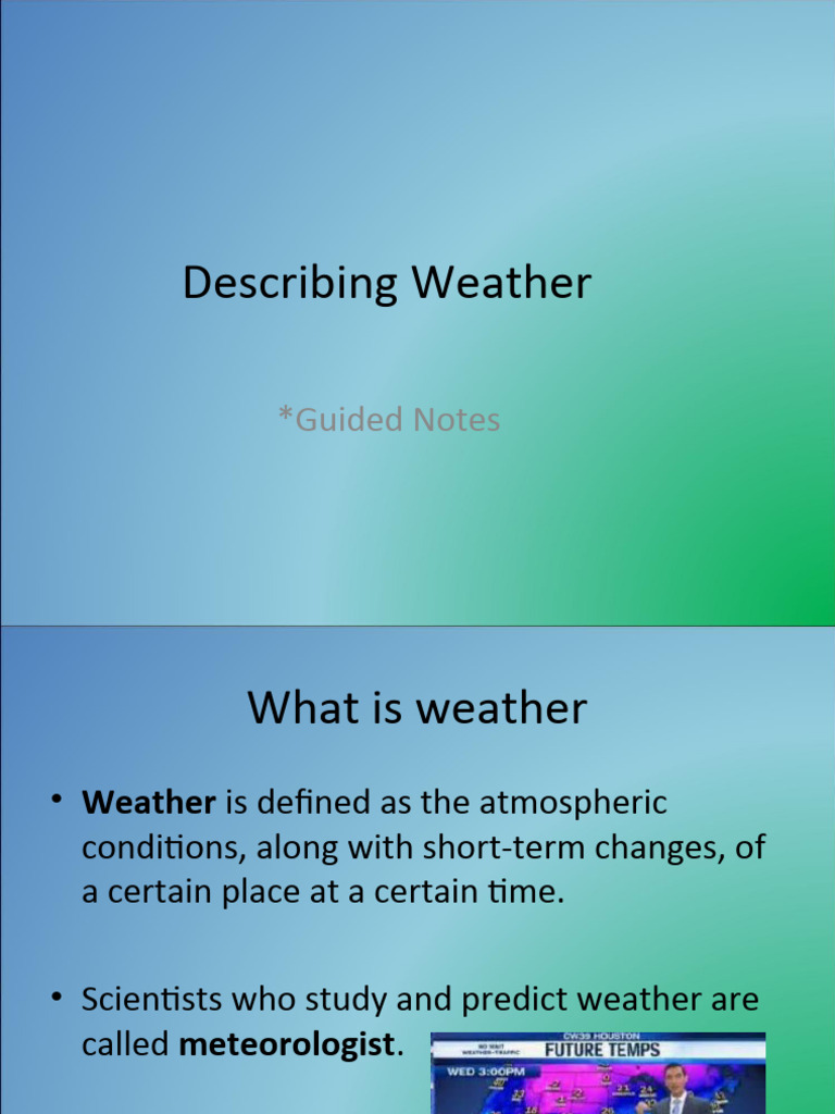 Understanding Weather and Its Variables | PDF | Water Vapor | Precipitation