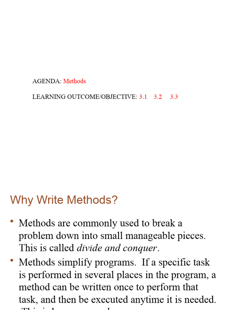 Methods Java | PDF | Parameter (Computer Programming) | Method ...
