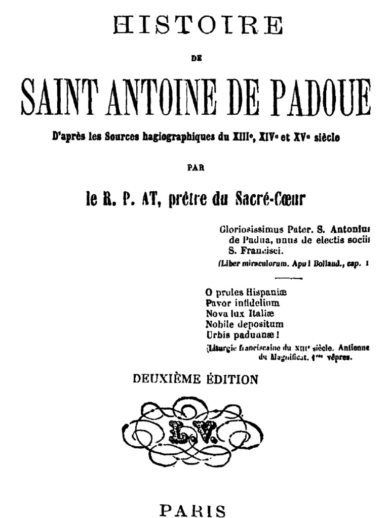 Histoire de Saint Antoine de Padoue François d'Assise Croisades