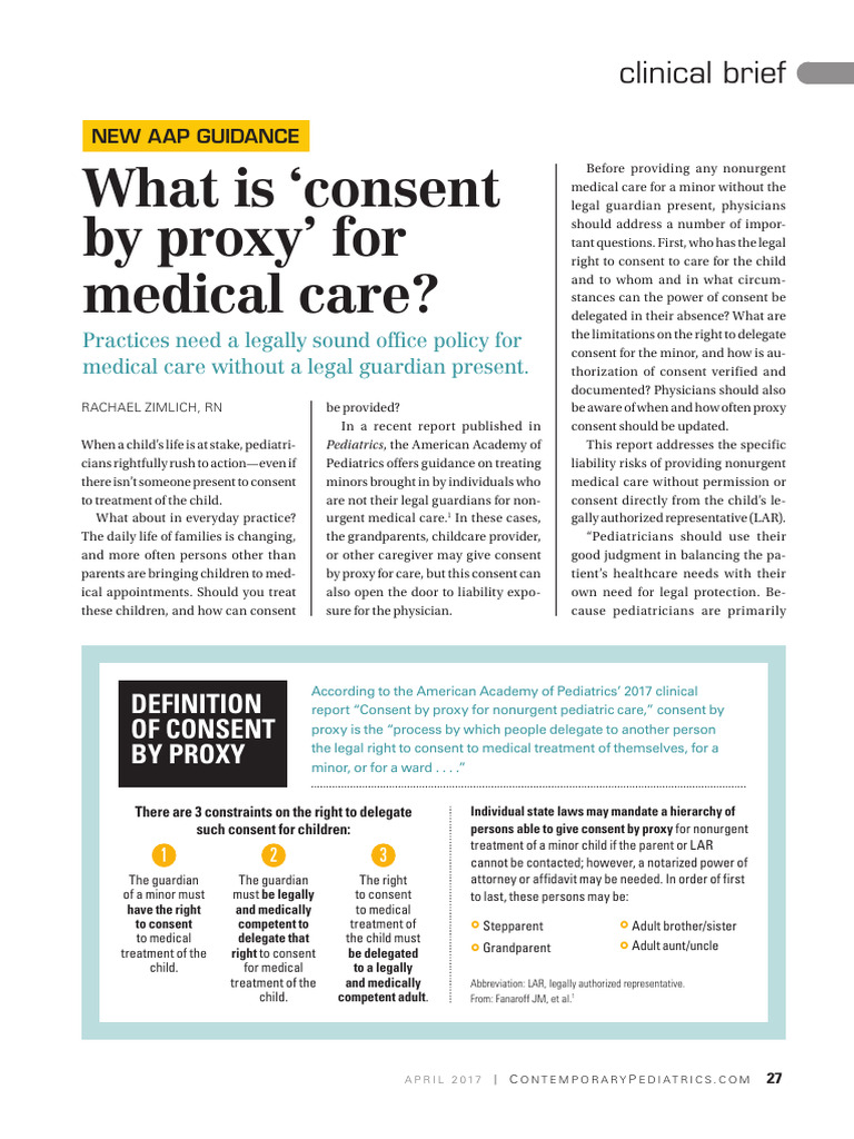 Understanding Proxy Consent in Pediatrics | PDF | Informed Consent ...