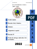 Cuadernillo IV Parcial Quinto Grado 2022