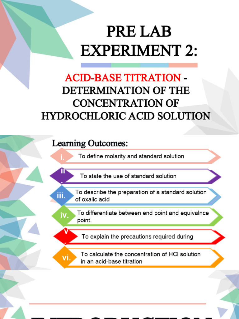 Pre Lab Answer Exp.2 PDF Titration Chemistry