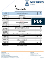 Grd.8 Examination Timetable 2023