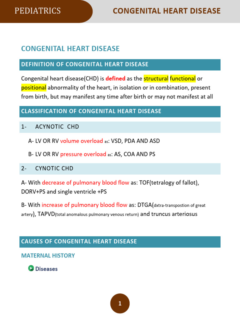 Congenital Heart Disease | PDF | Congenital Heart Defect | Heart