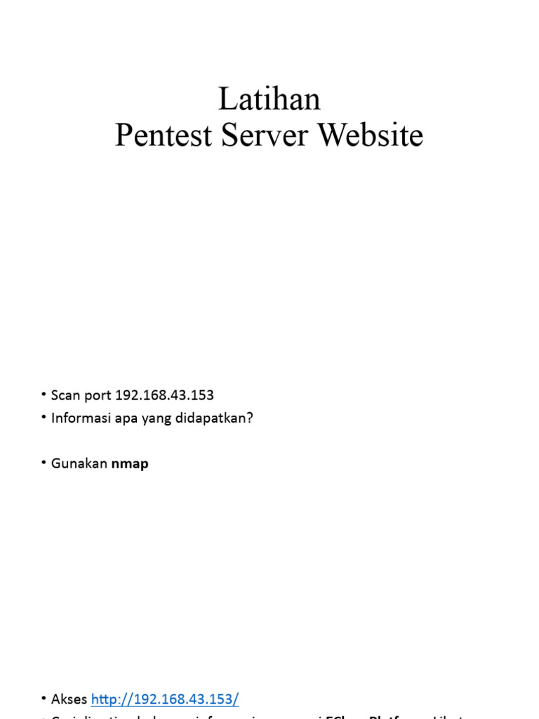 Latihan pentest server web pdf