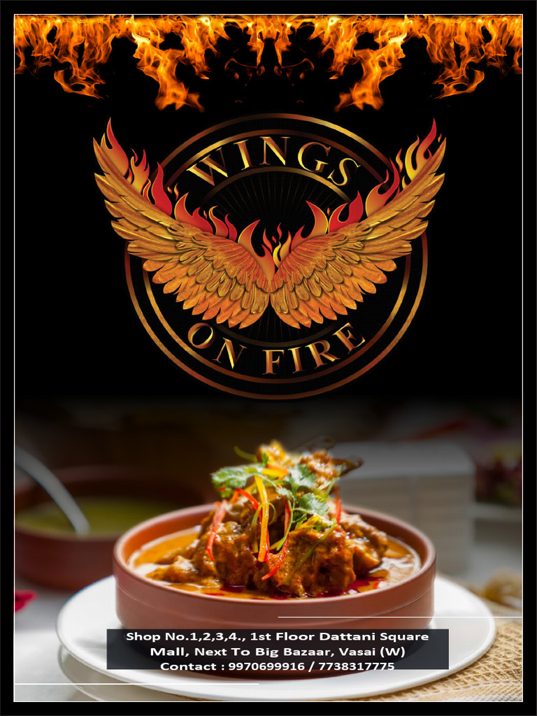 Fire Wings Menu and Prices | PDF | Kebab | Western Cuisine