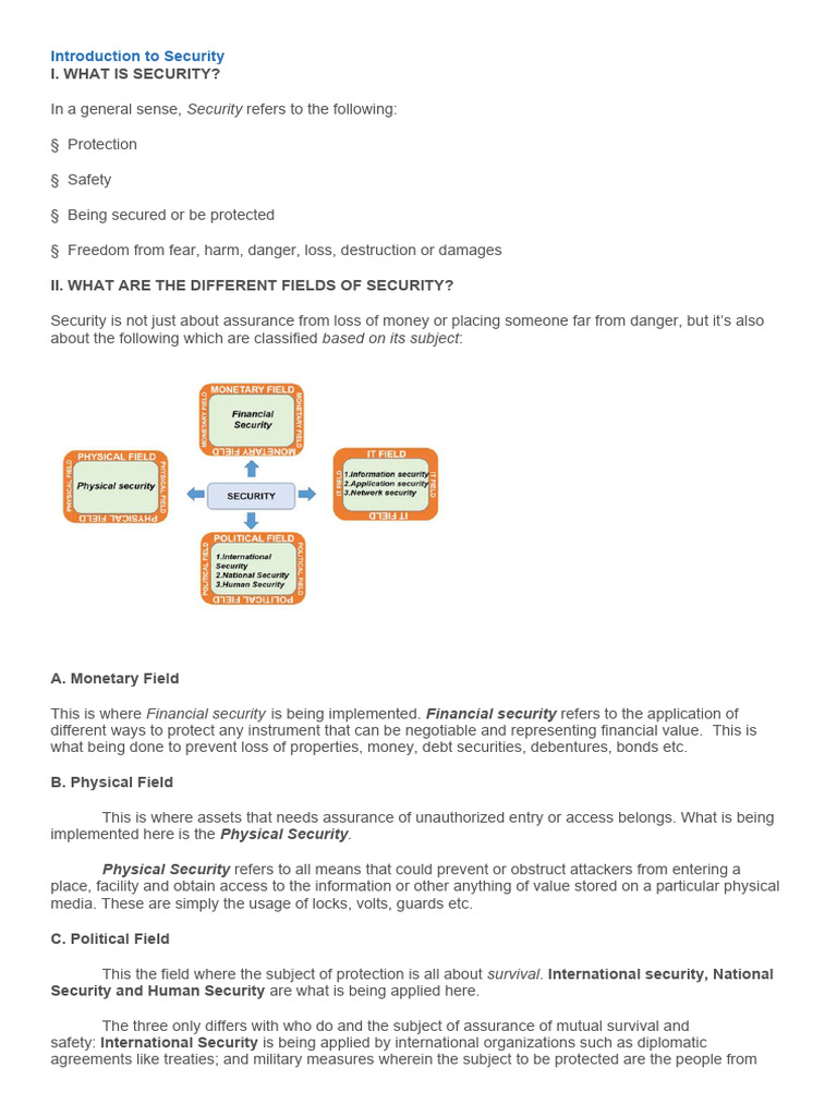 Overview of Security Fields | PDF | Information Security | Securities