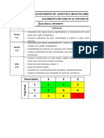 Levantamento de Aspectos e Impactos - Vestiarios