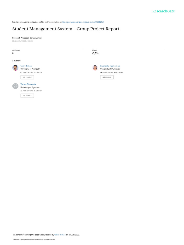 Student Management System Report | PDF | Relational Model | Databases