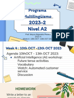 LEVEL A2 Week 4 - 10th OCT - 13th OCT 2023