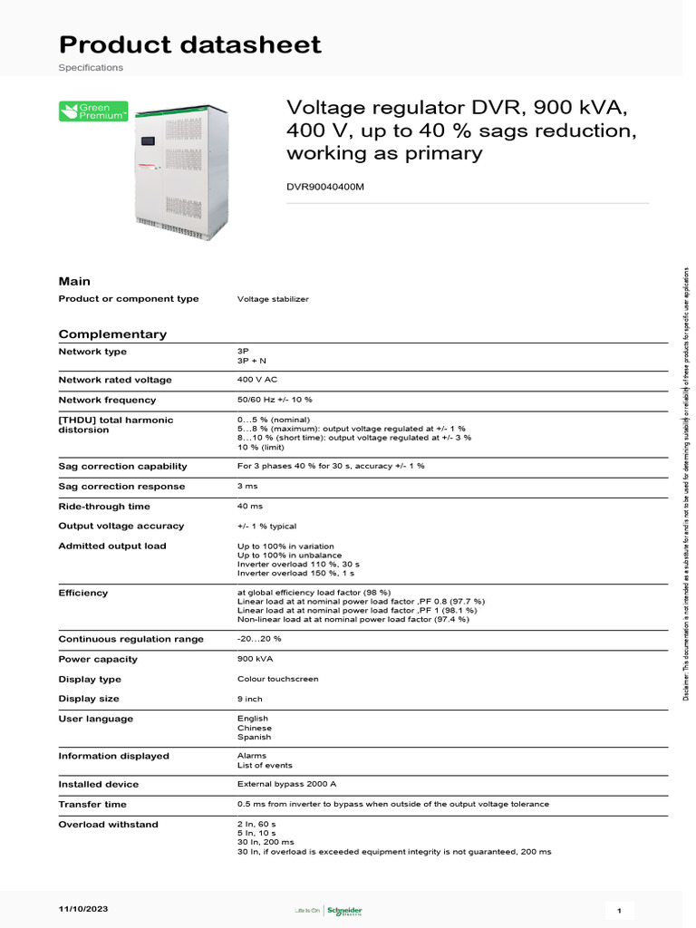 PowerLogic DVR DVR90040400M Apf PDF Power Inverter Metrology