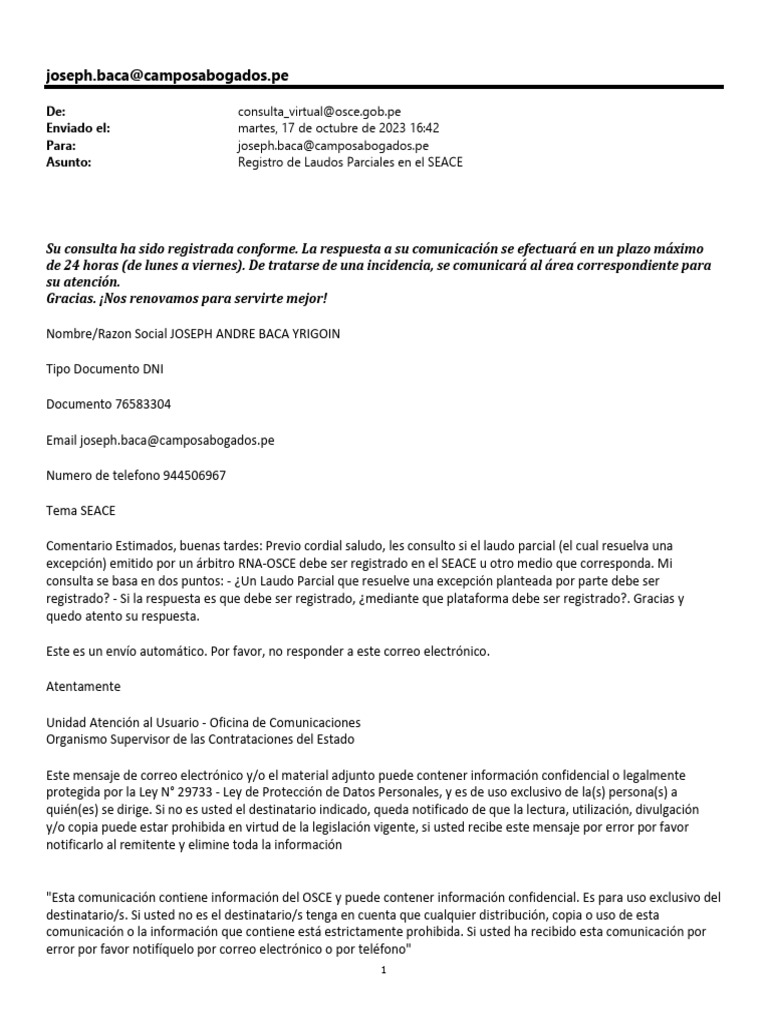 Consulta SEACE - 17.10.23 | PDF