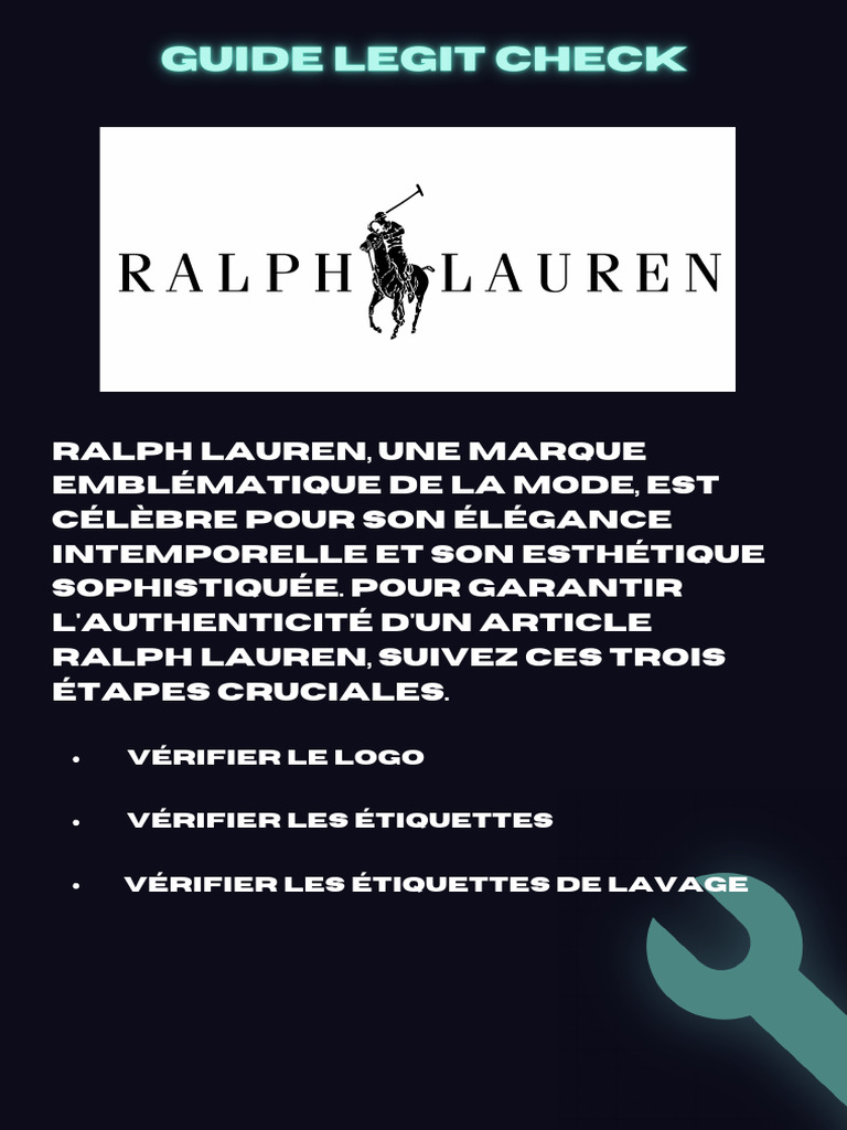 Vérification de l'authenticité Ralph Lauren | PDF | Livres de cuisine ...