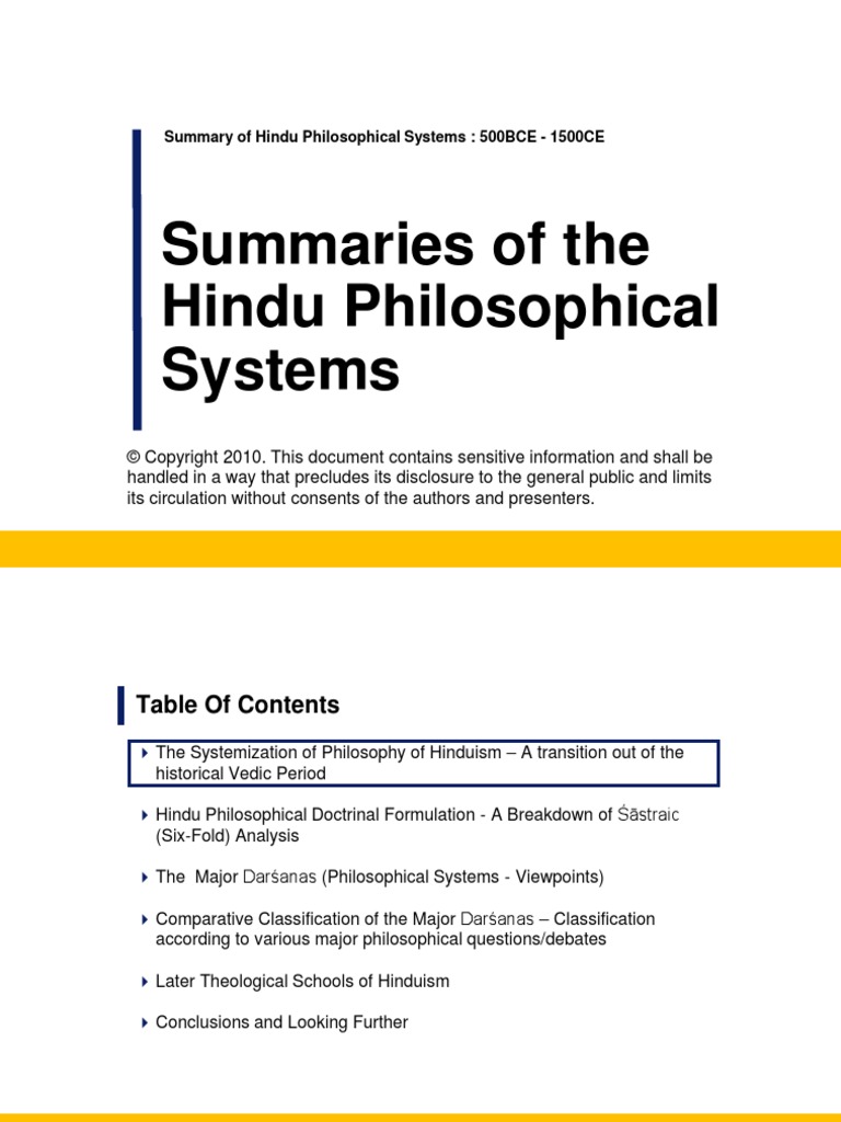 Summary of Hindu Philosophical Systems | PDF