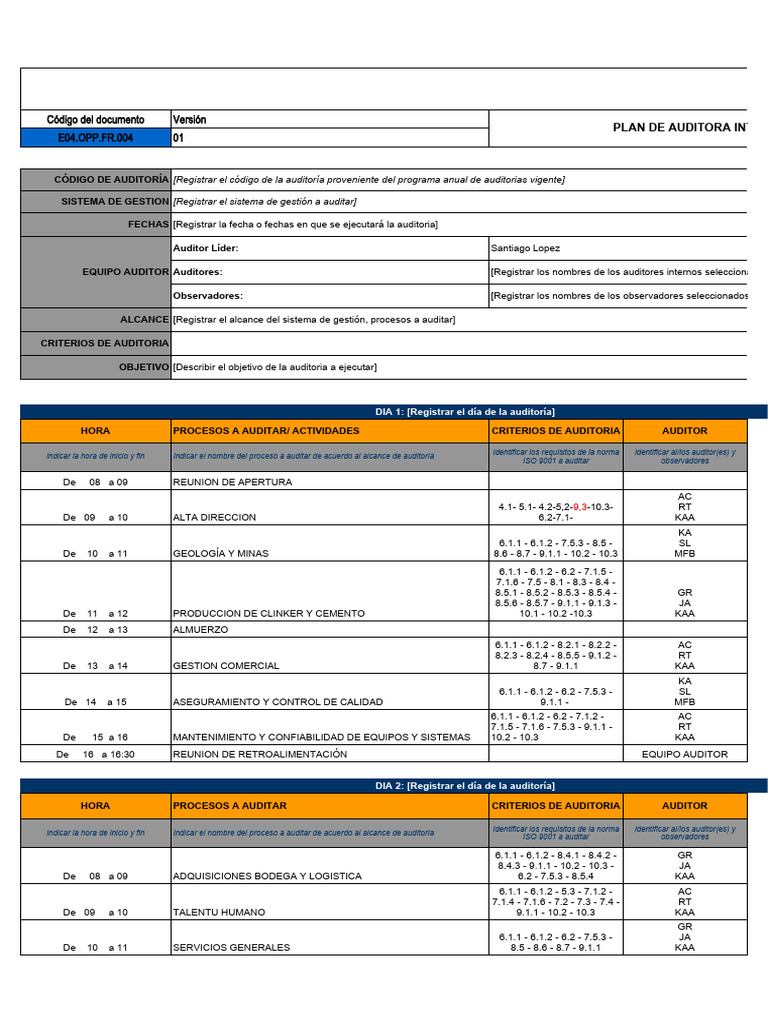 Plan de Auditoría Interna 2023 | PDF | Auditoría | Contralor