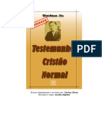 Testemunho Cristão Normal - W. Nee