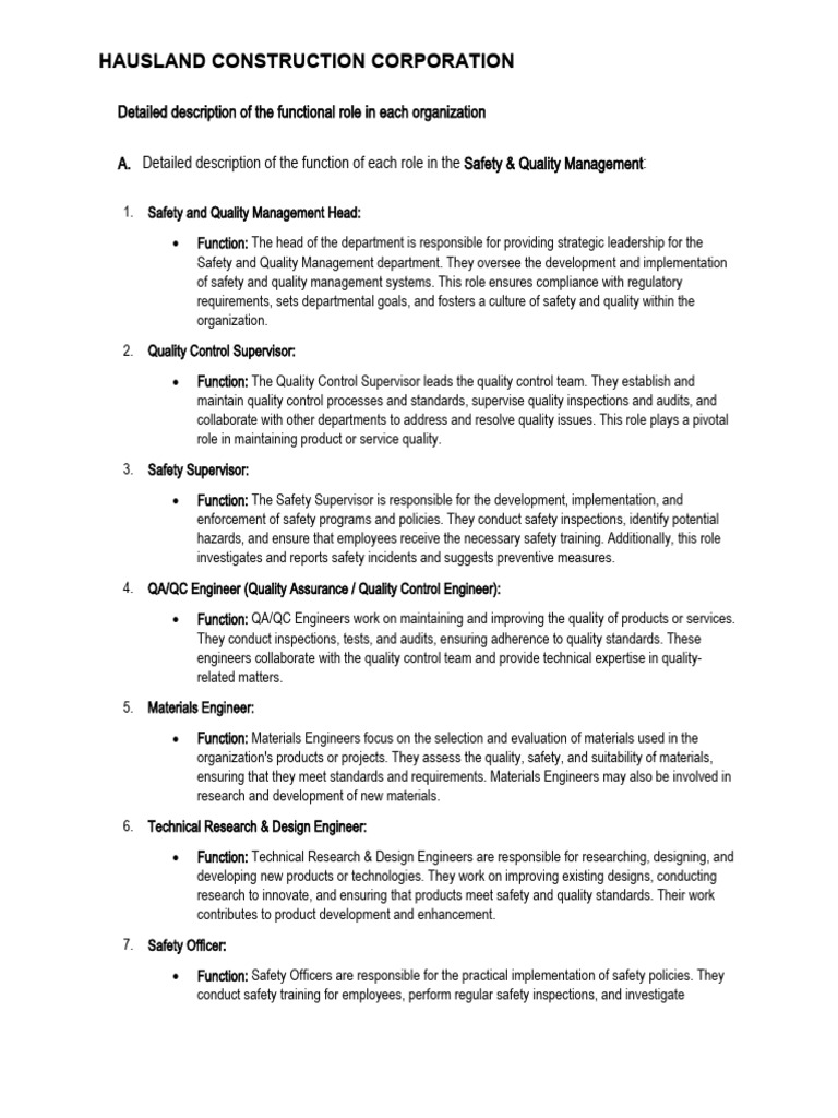 Functional Role HCC PDF Professional Certification Surveying