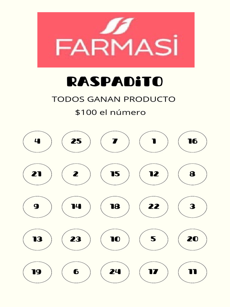 Rifa Raspadito: Plantilla Imprimible | PDF | Finance & Money Management